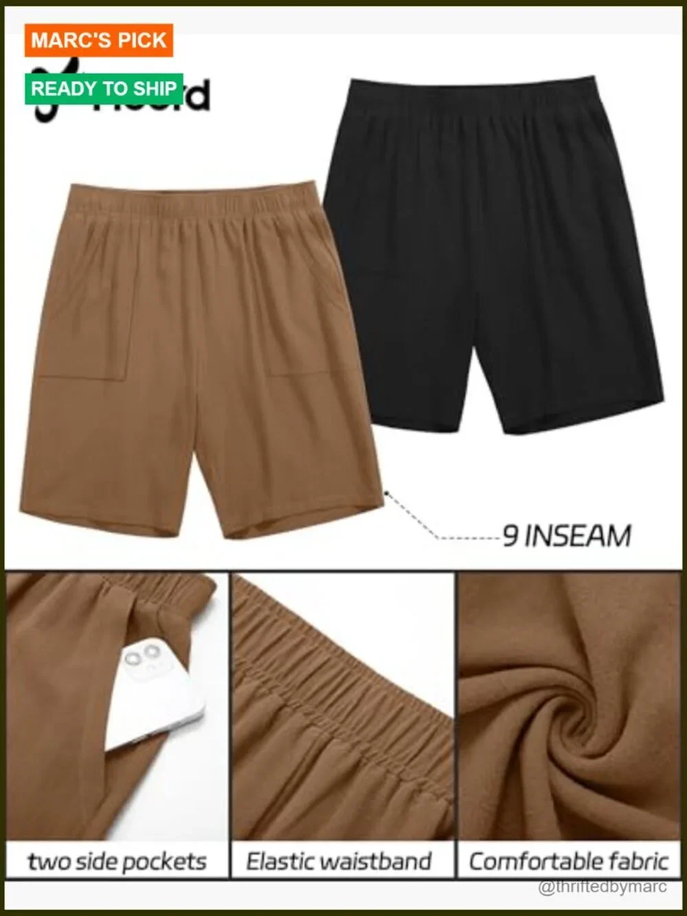 Men's Big & Tall Linen Bermuda Shorts, Elastic Waist Flat Front Summer Casual
